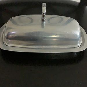 Vintage Silver Plate Butter Dish w/Glass Insert
